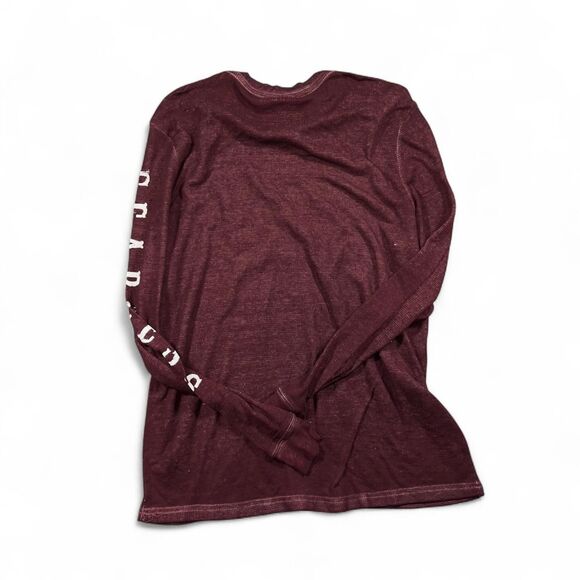 Fifth Sun Long sleeve Men L Maroon Cotton Blend Snake Graphic Y2K Streetwear - Picture 2 of 5